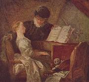 Jean-Honore Fragonard Die Musikstunde oil painting reproduction